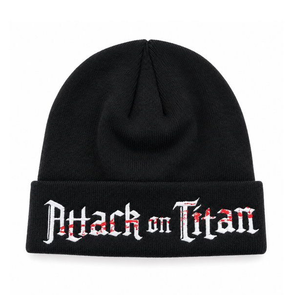 Attack On Titan Word Mark Beanie Black