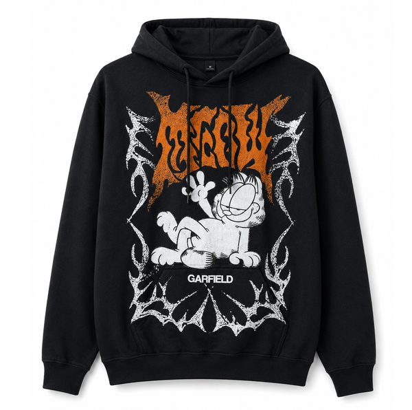 Garfield Metal Meow Hoodie Black Gkah2807