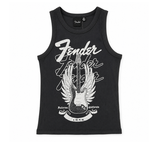 Junior'S Fender Muscle Tank Top Black