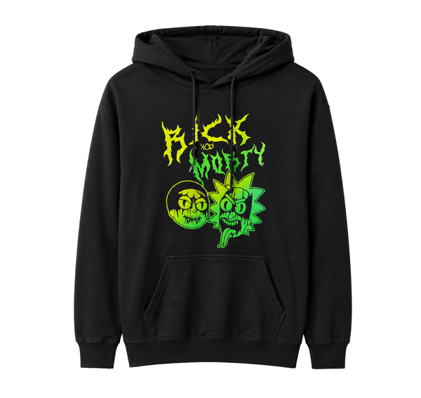 Rick And Morty Metal Hoodie Black