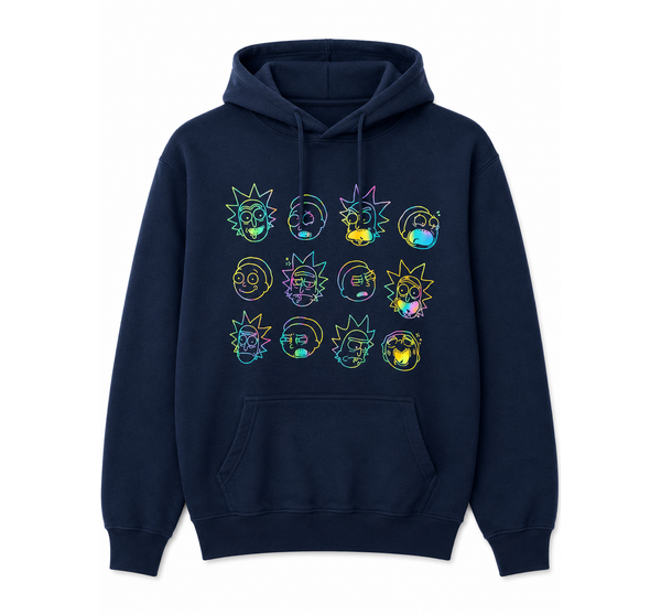 Rick And Morty Gradient Hoodie Navy
