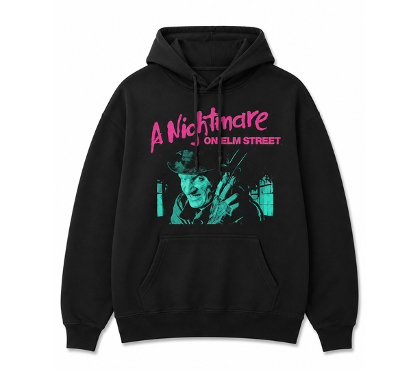 A Nightmare On Elm Street 1984 Neon Hoodie Black