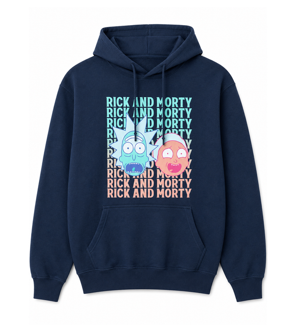 Rick And Morty Repeat Hoodie Navy
