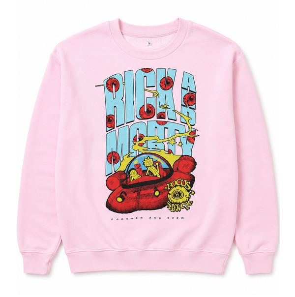 Rick And Morty Focus On Science Crewneck Pink