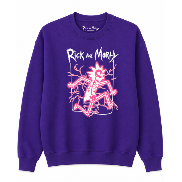 Rick And Morty Electrified Crewneck Purple