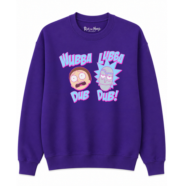 Rick And Morty Wubba Lubba Crewneck Purple