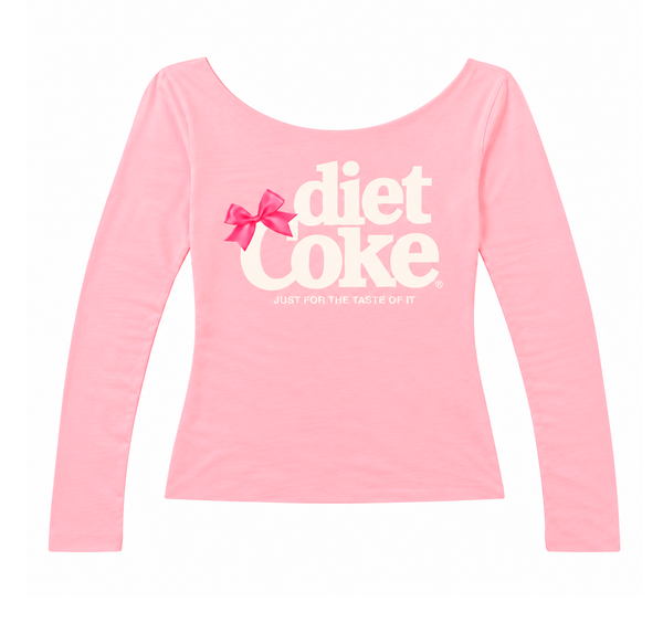 Juniors Coca-Cola Cut-Off L/S Shirt Pink