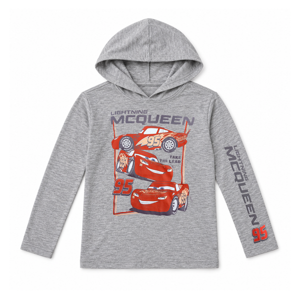 Youth Disney Cars Hooded L/S Shirt Htr Grey