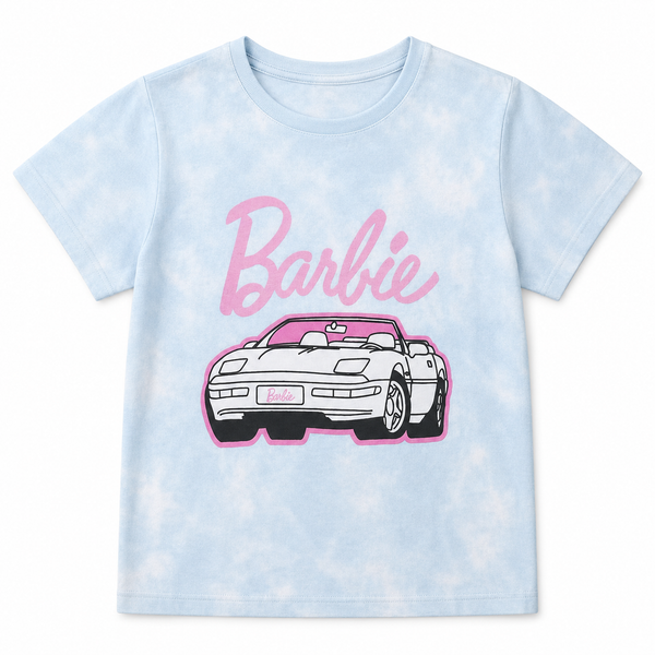 Youth Girls Barbie Convertable T-Shirt Tie Dye Blue