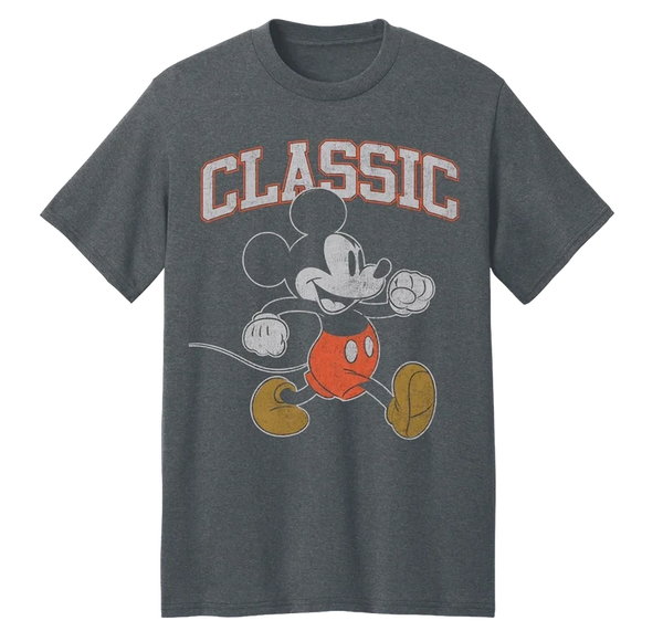 Disney Classic Mickey Mouse T-Shirt Heather Charcoal