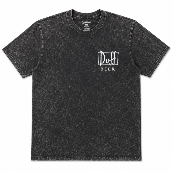 The Simpsons Duff Beer T-Shirt Black Mineral Wash